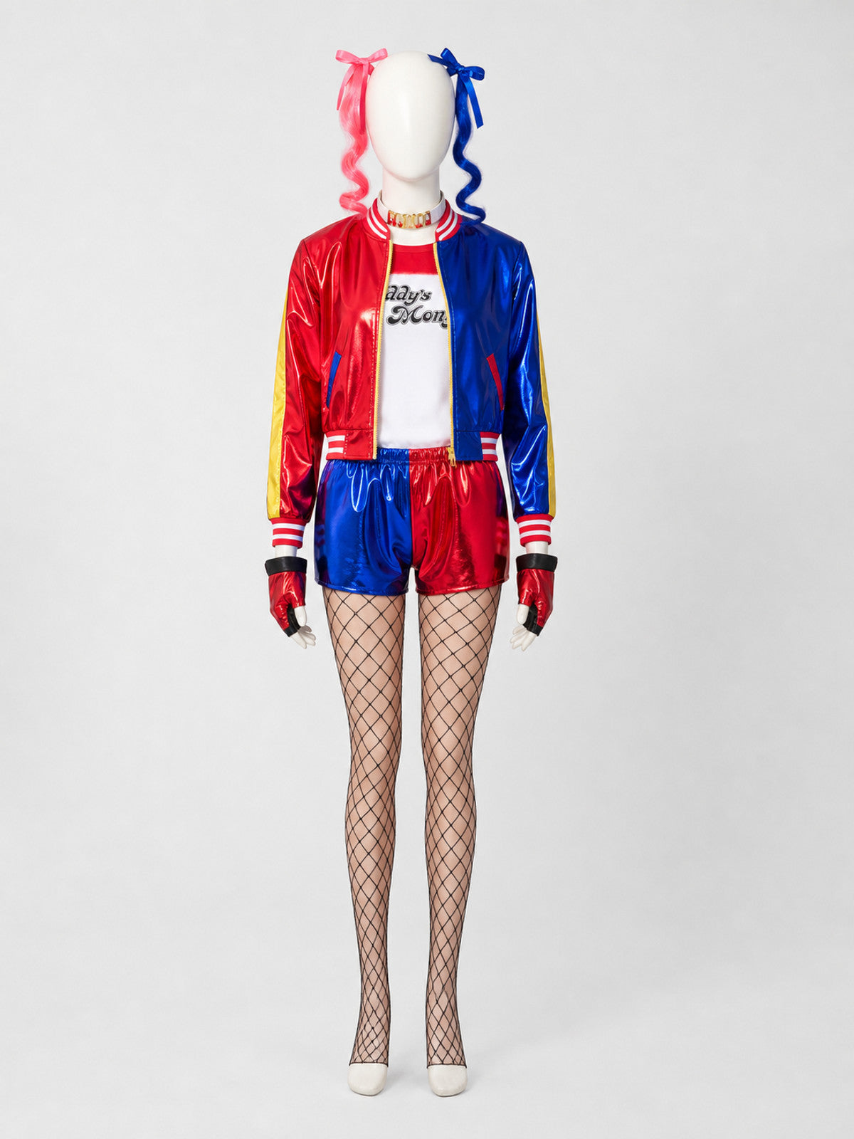 Harley Quinn Costume: Jacket, Shorts, Wig, and Accessories Costume Wigs detail