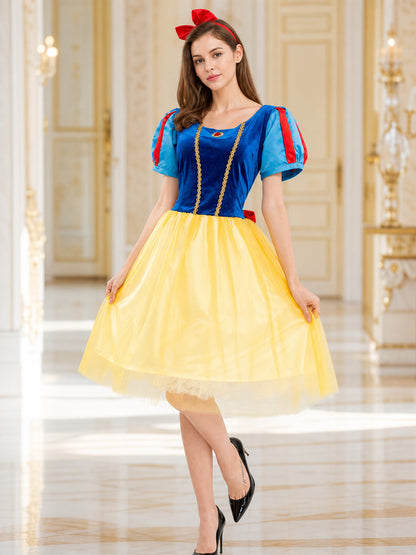 Snow White Costume Dress with Cape and Headband