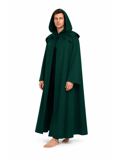 Long Green Gothic Hooded Cloak, S–XXL product detail