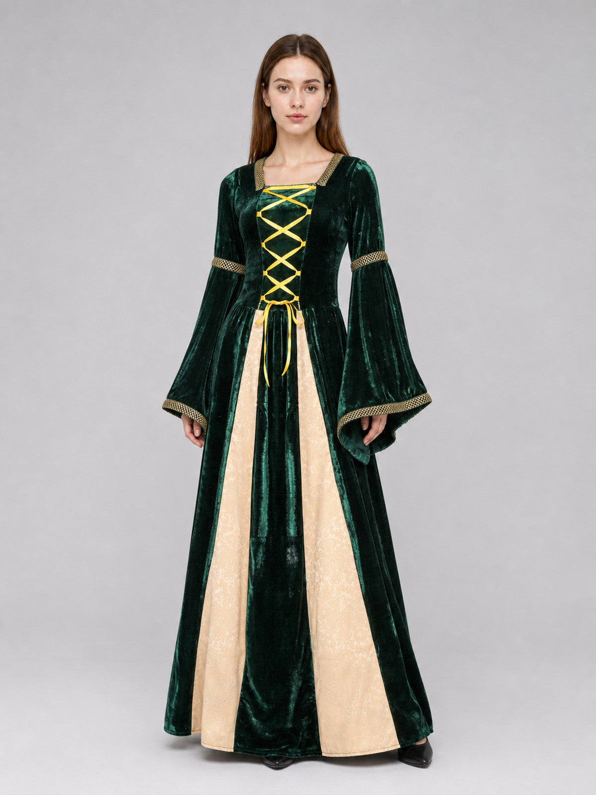 The magic of a medieval fairy tale comes to life in this stage dress costume in