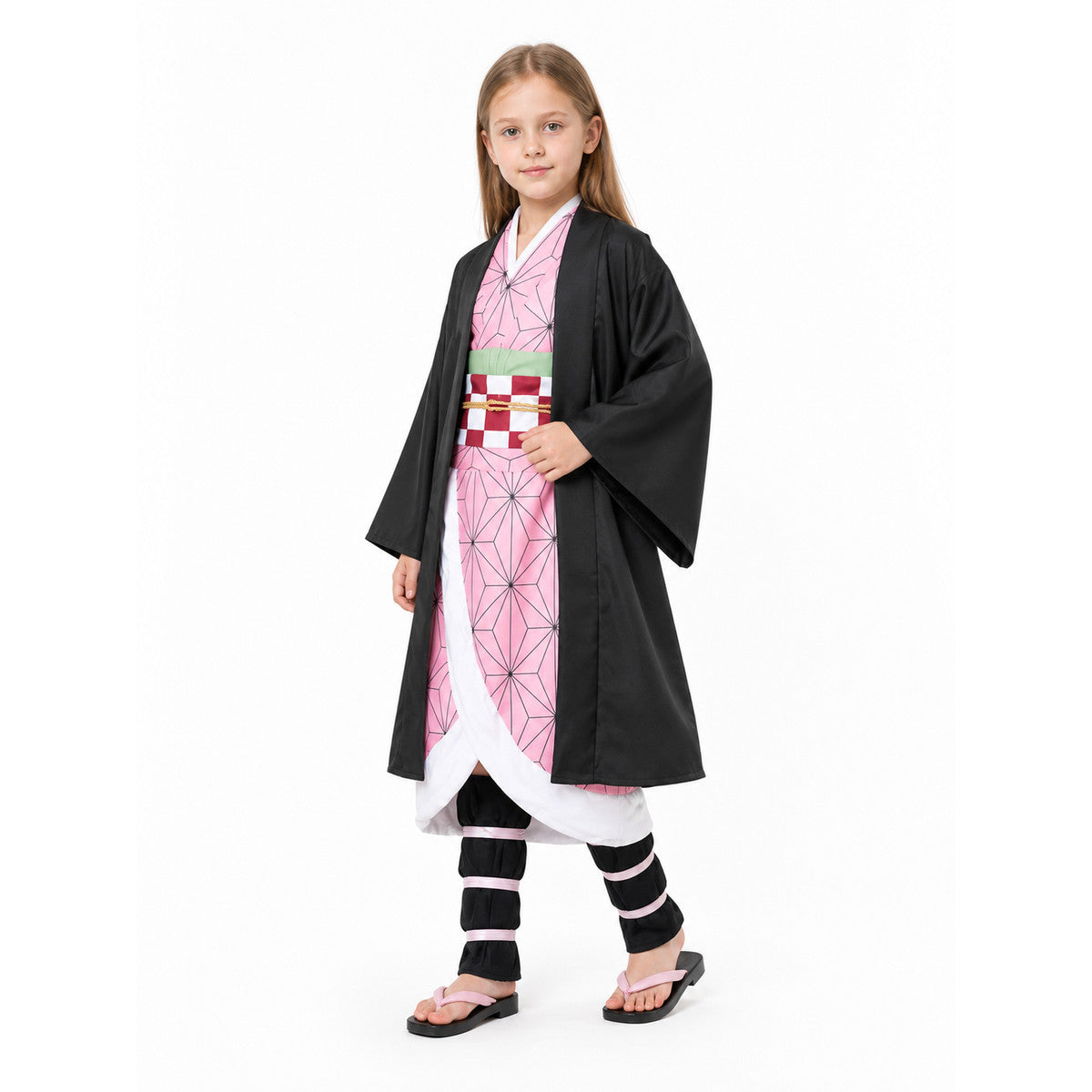 Nezuko Cosplay Costume, Kimono with Pink Pattern Costumes detail