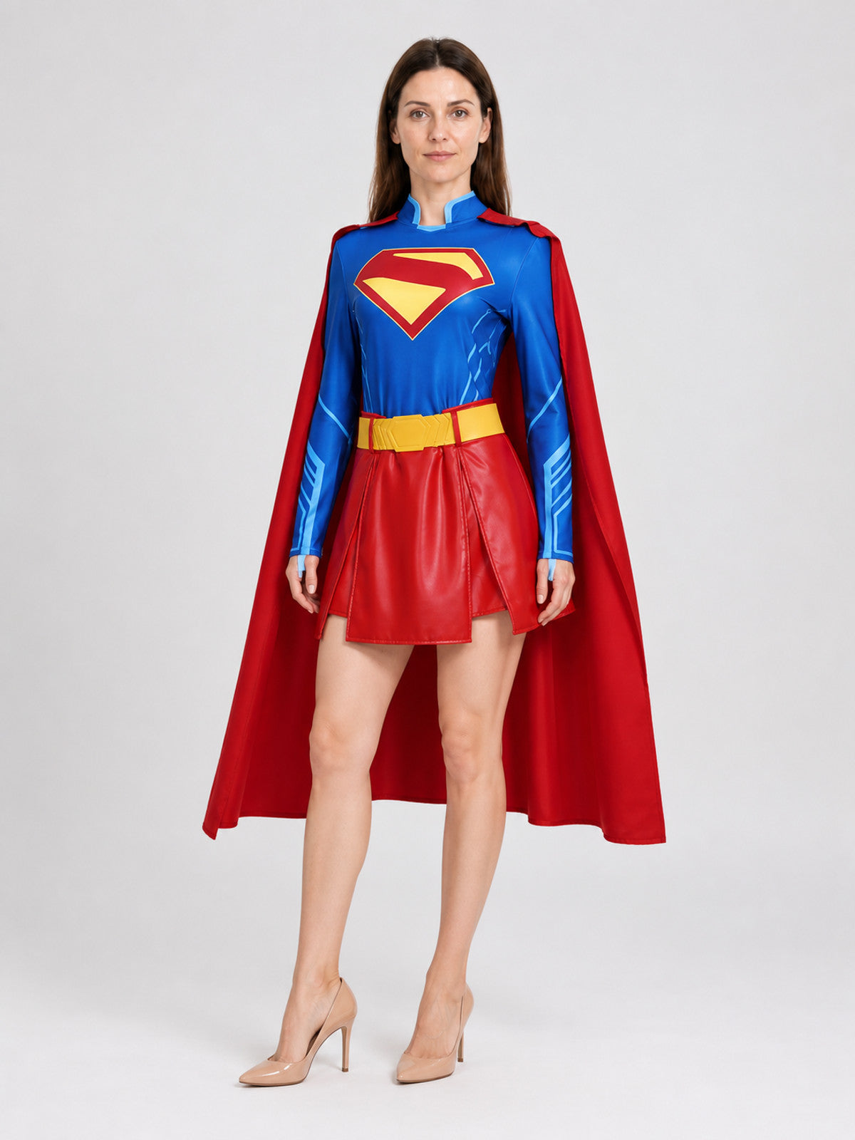 Character Cosplay Costume with Cape, Belt, and Skirt Costume Capes detail
