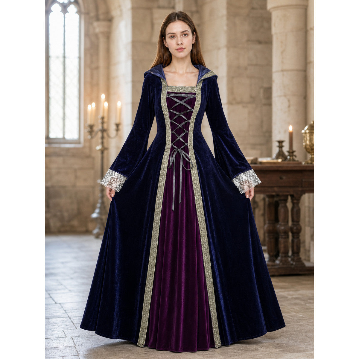 Medieval Hooded Dress, Gothic Cosplay lifestyle