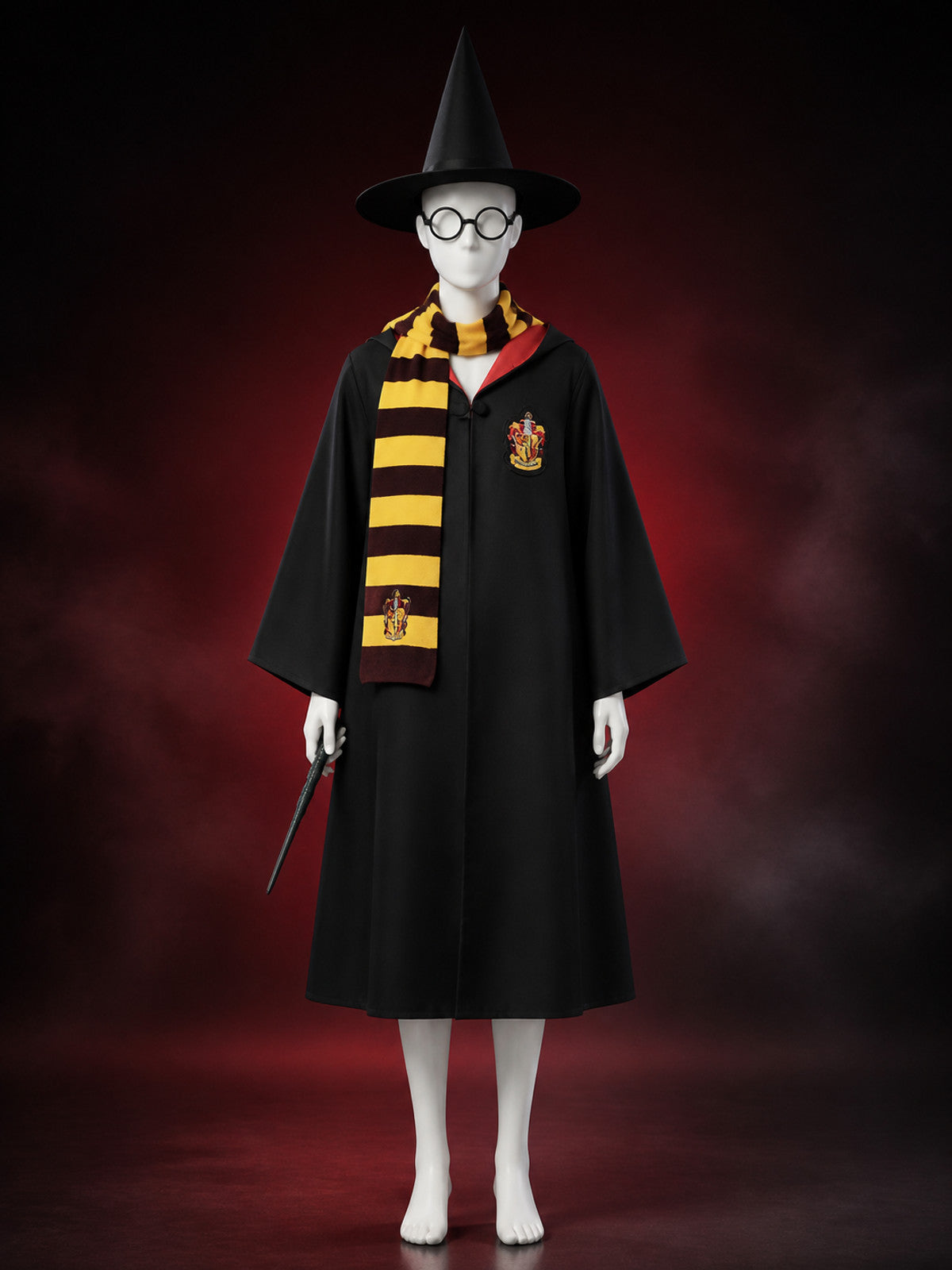 Gryffindor Wizard Costume with Hood and Accessories main product view