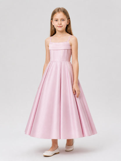 Pink Satin Sundress with a Full Skirt product detail