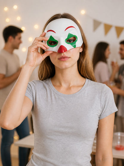 White Carnival Mask for Pets for Halloween lifestyle view