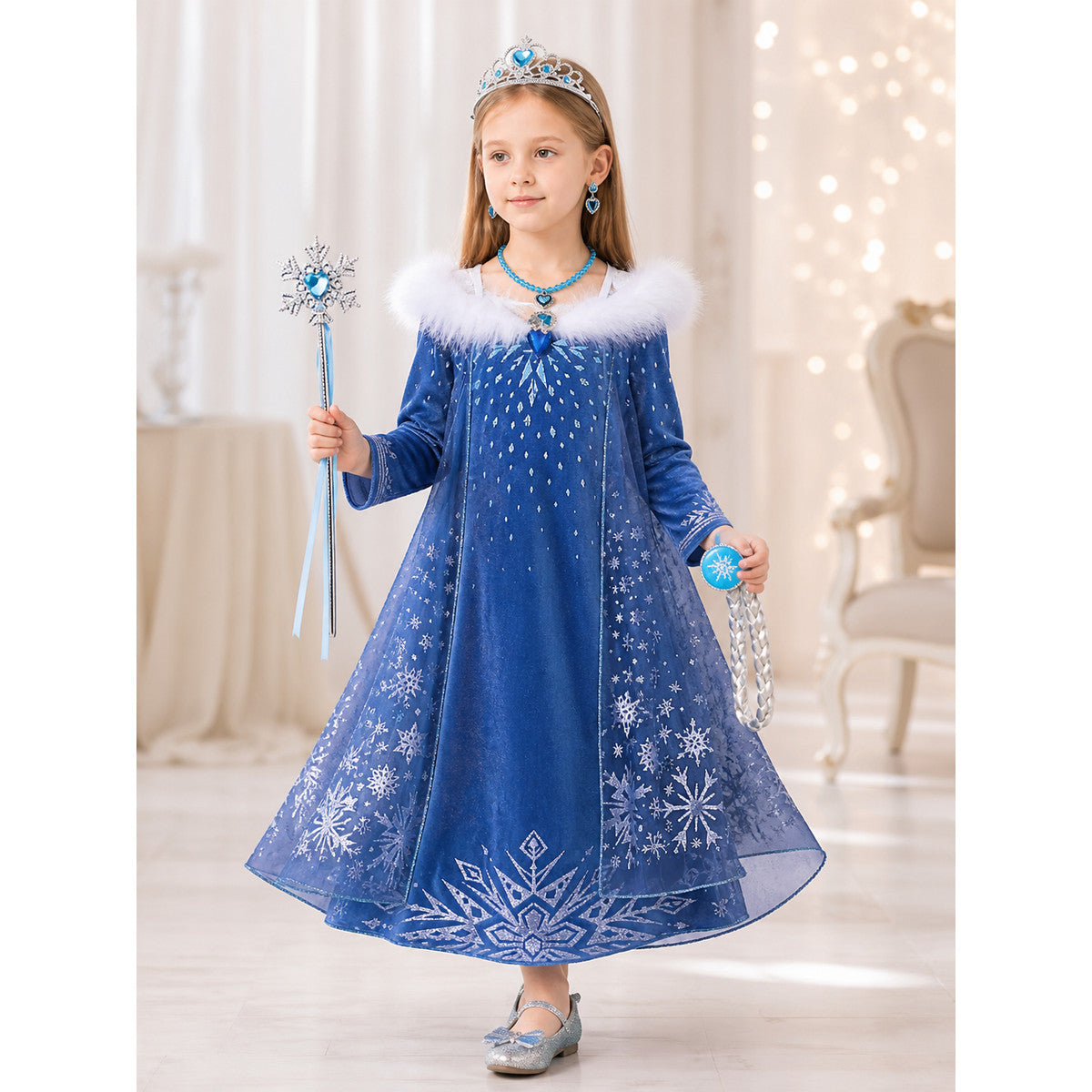 Snow Queen Costume for Halloween and Cosplay lifestyle view