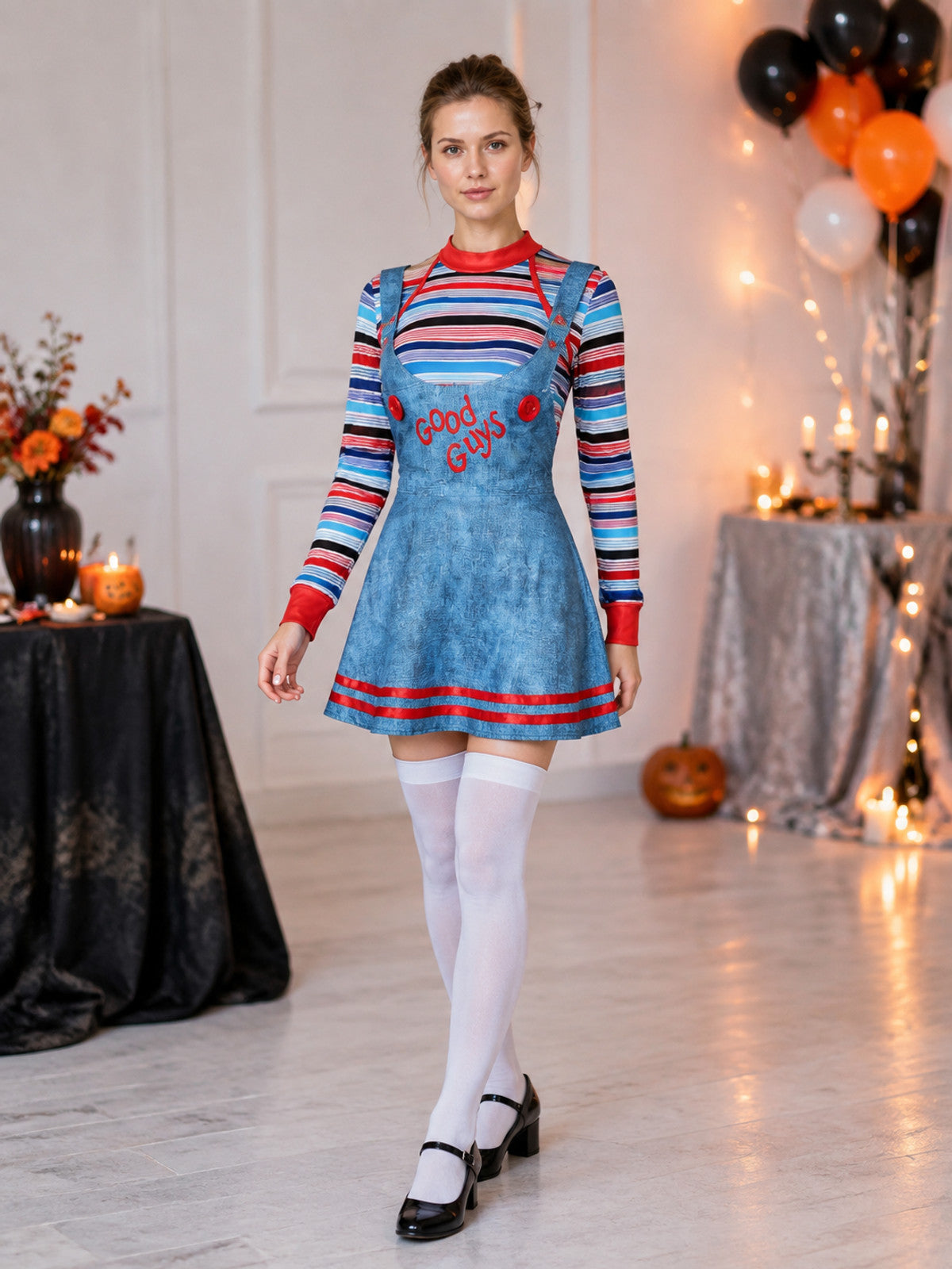 Chucky-Style Costume with Overall Skirt lifestyle view