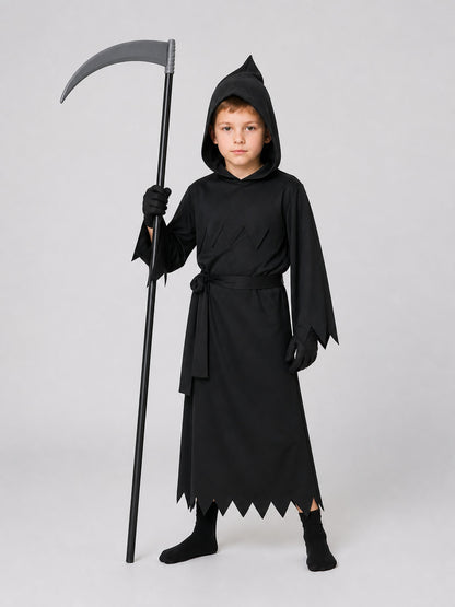 Hooded Grim Reaper Costume with Mask, Scythe Included
