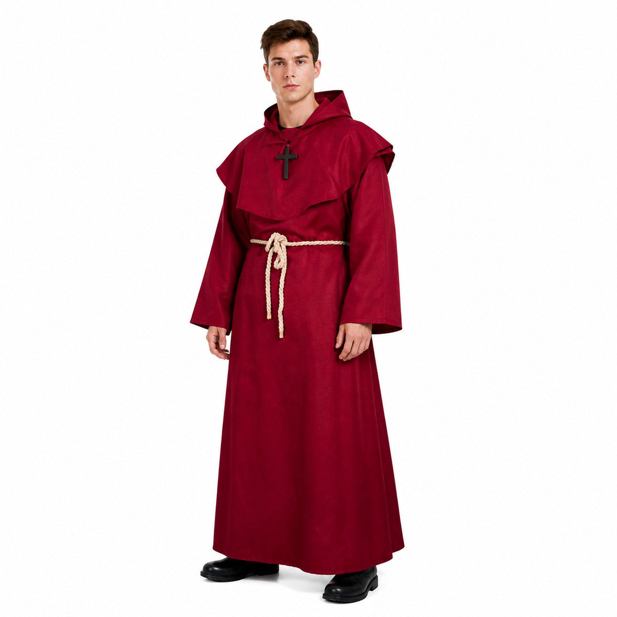 Red Monk's Robe with Hood and Cross product detail