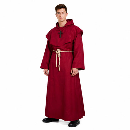 Red Monk's Robe with Hood and Cross product detail