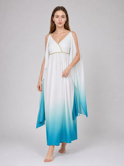 Gradient Maxi Dress with Gold Trim Costume Dresses detail
