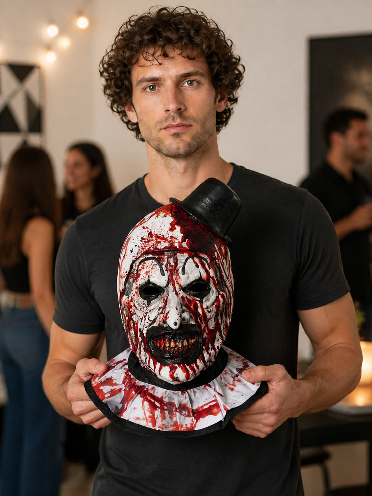 Scary Clown Carnival Mask for Halloween lifestyle view