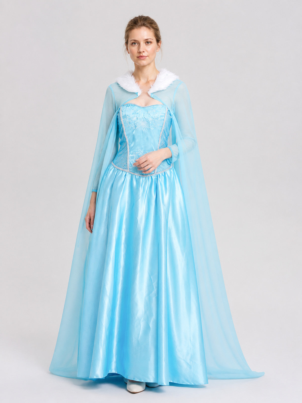 Carnival Dress with Cape and Embroidery, Blue Costume Dresses detail