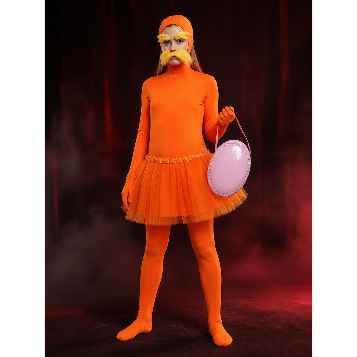 Orange Hooded Bodysuit Costume with Tutu - Halloween Cosplay Outfit Set main product view