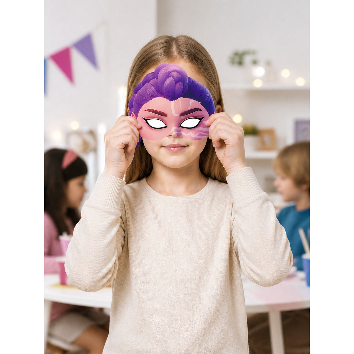 Anime-Style Carnival Mask for Halloween and Cosplay lifestyle view