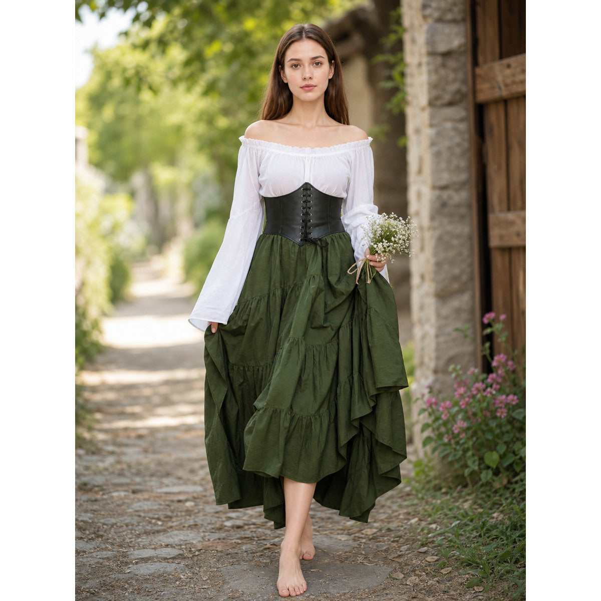 Renaissance-Style Costume Dress with Corset