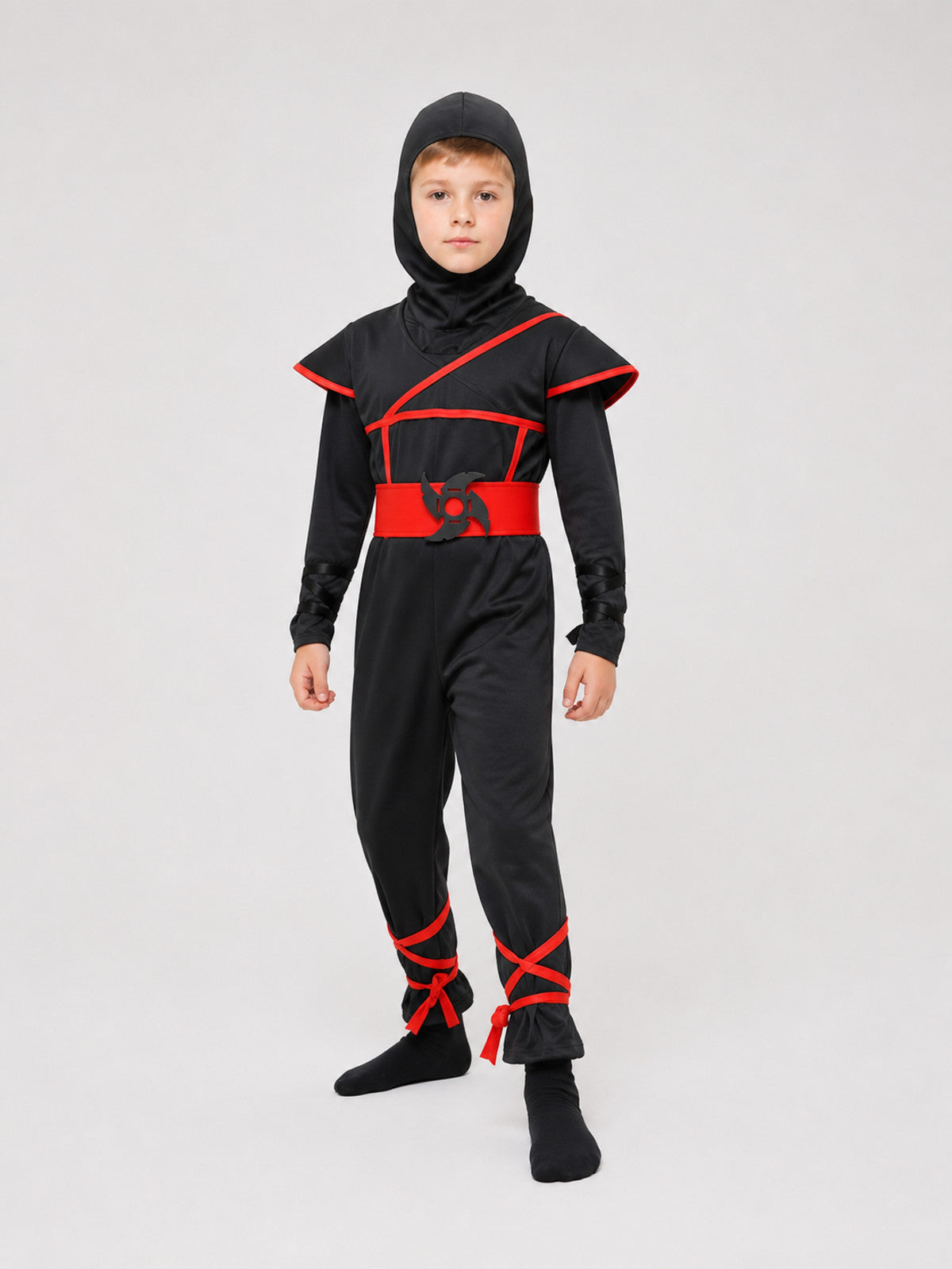 Naruto Ninja Cosplay Costume, Black and Red Jumpsuit Costumes detail
