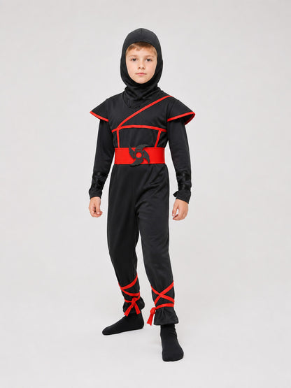 Naruto Ninja Cosplay Costume, Black and Red Jumpsuit Costumes detail