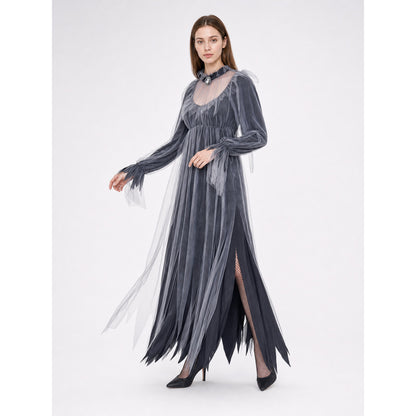Gothic Maxi Dress for Halloween and Cosplay lifestyle