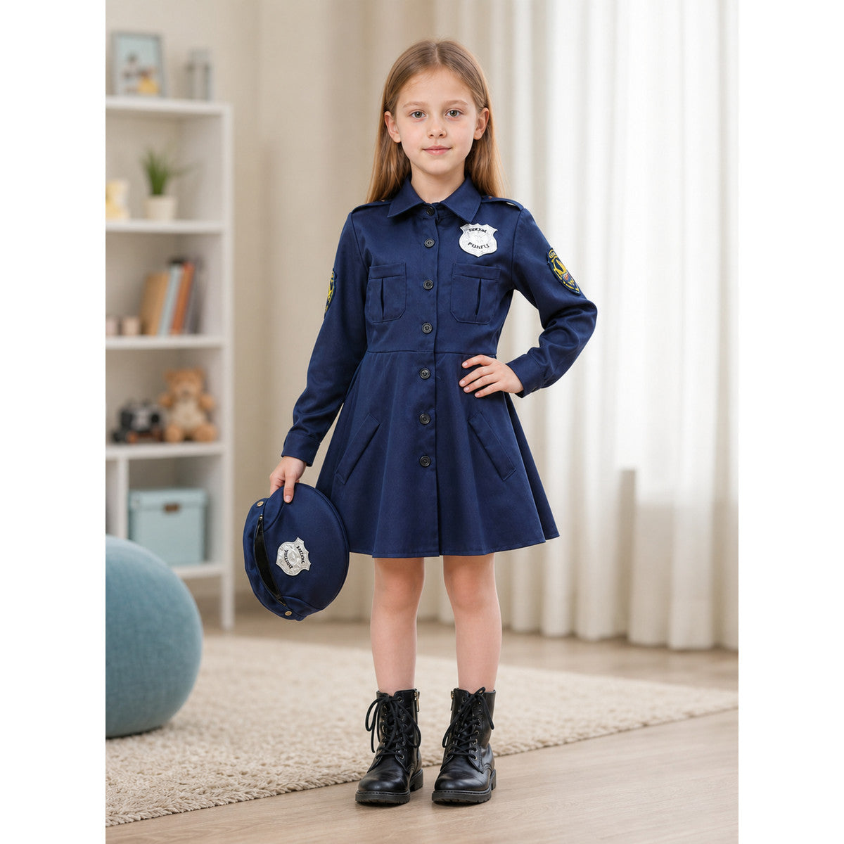 Police Costume Dress with Cap lifestyle