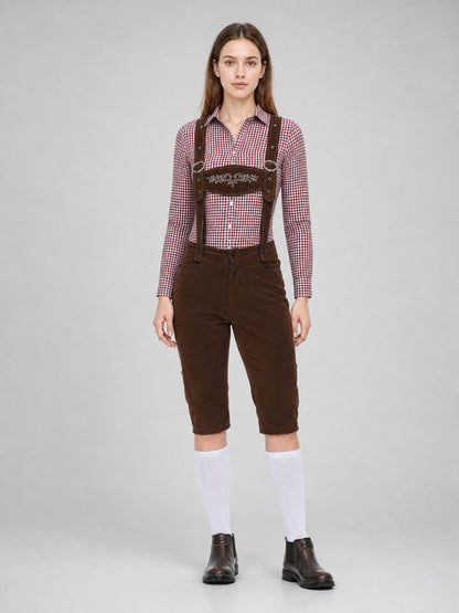 Historical Costume with Suspenders, Shirt, and Hat Costume Headwear detail