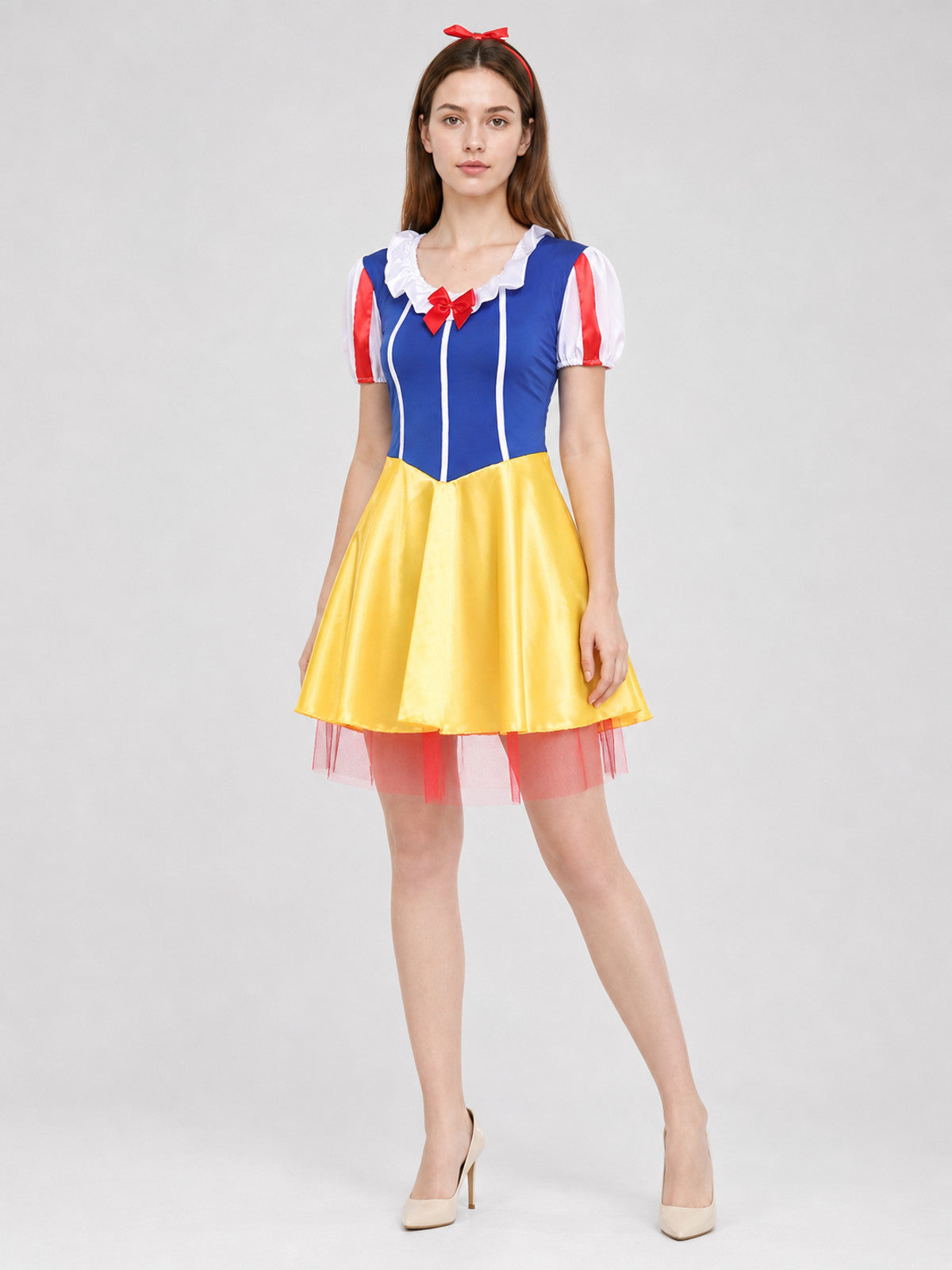 Snow White Cosplay Costume, Bow-Accent Dress