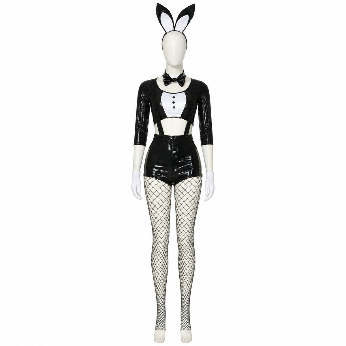 Rabbit Costume for Cosplay, Black and White with Ears