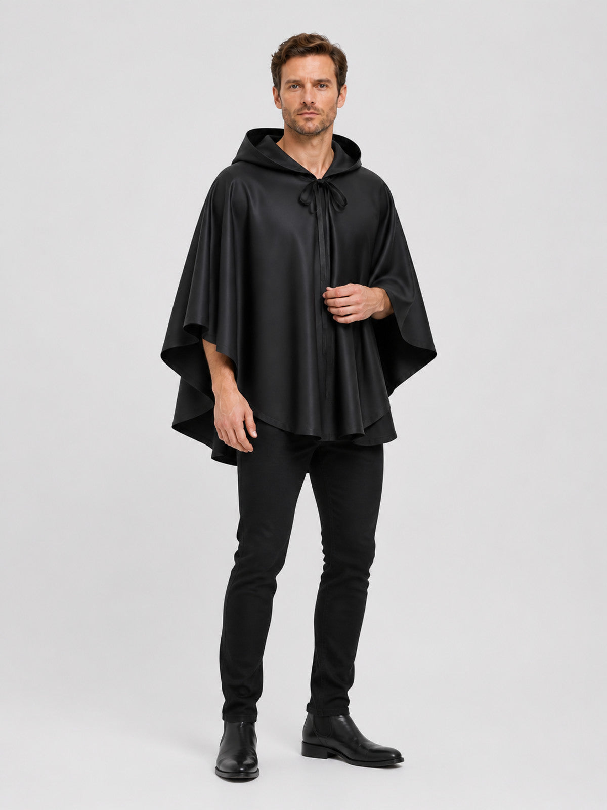 Black Hooded Death Cloak for Halloween Cosplay