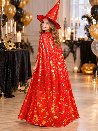 Carnival Costume with Gold Star Print and Hat