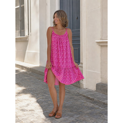 Women's Loose-Fit Dress with Small Floral Print