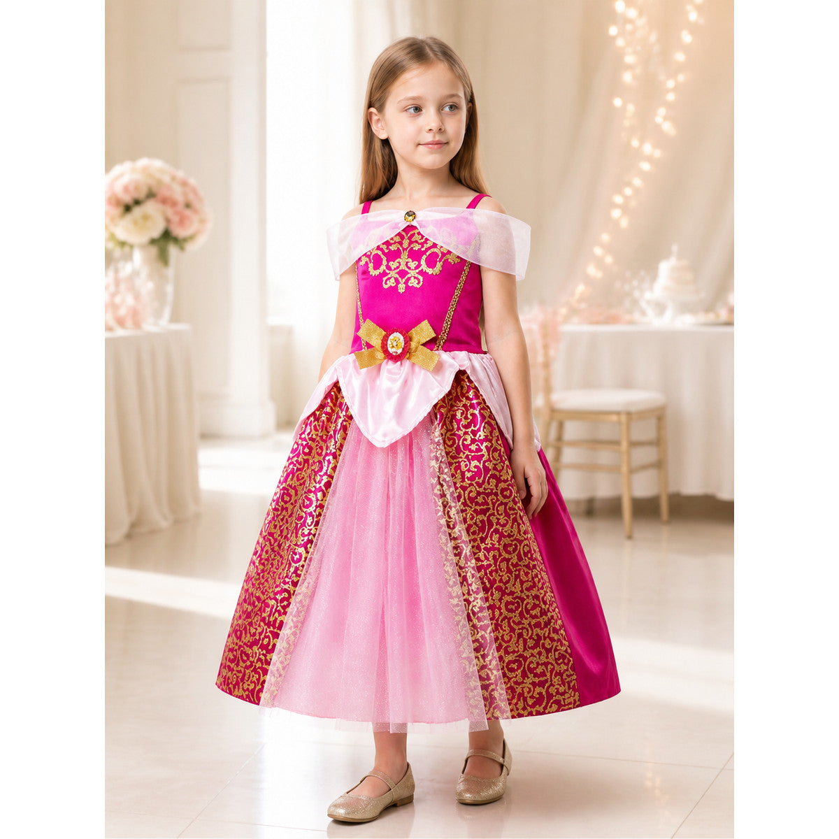Pink Princess Carnival Costume for Halloween lifestyle view
