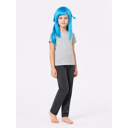 Blue Long Jinx Wig with Braids and Bangs