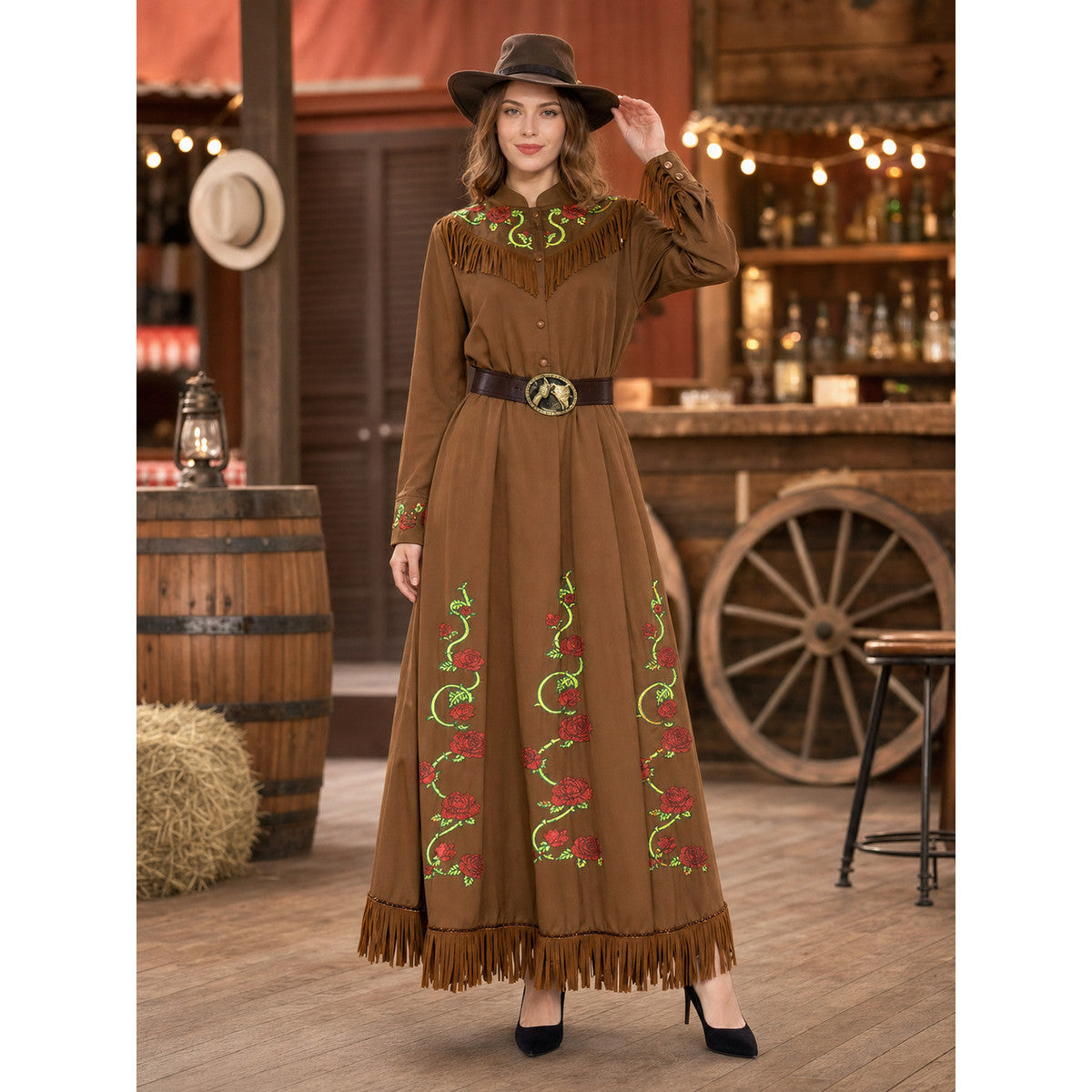 Western-style carnival dress with hat lifestyle view
