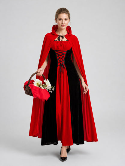 Halloween Dress with Hooded Cape Costume Dresses detail