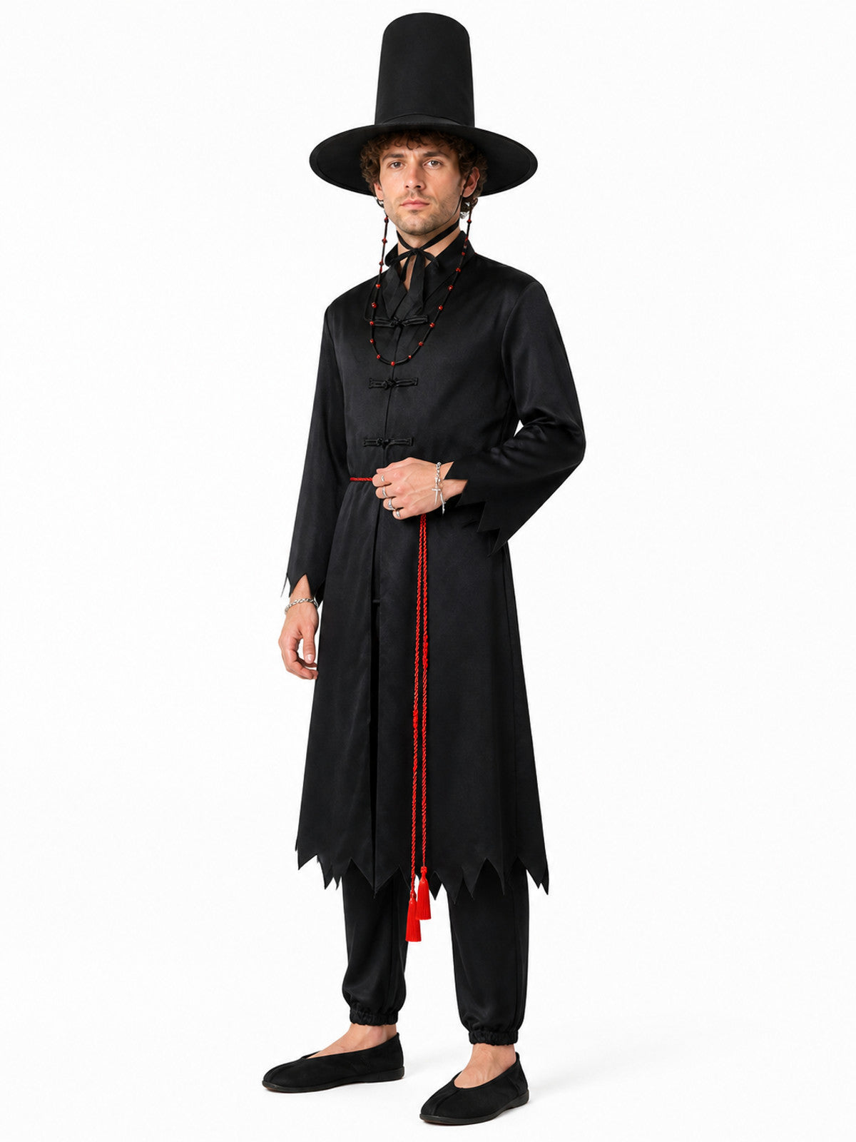 Wizard Costume with Cape and Pointed Hat