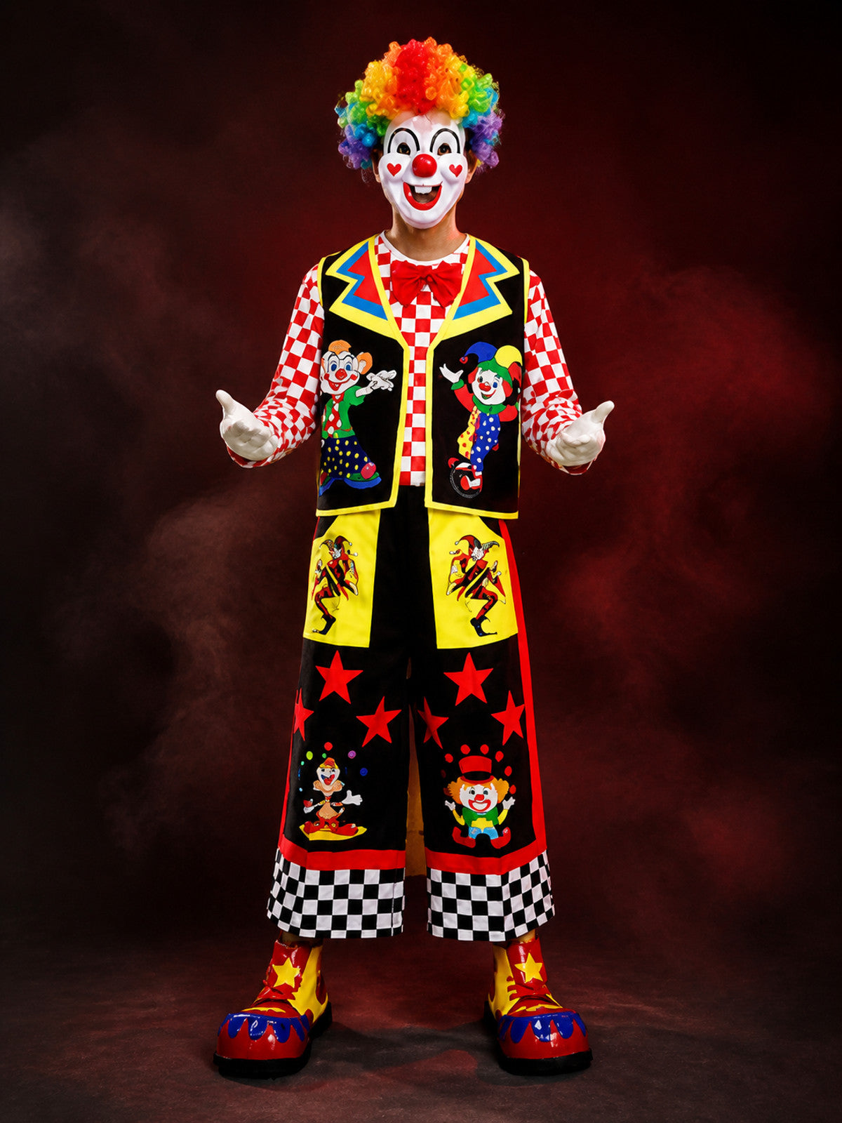 Circus Clown Costume for Stage Performances, Masquerades, and Halloween