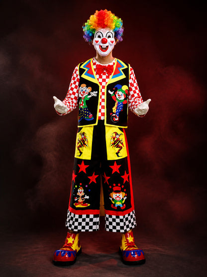 Circus Clown Costume for Stage Performances, Masquerades, and Halloween