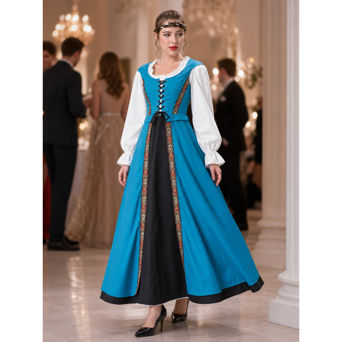 Medieval Lace-Up Costume Dress for Cosplay