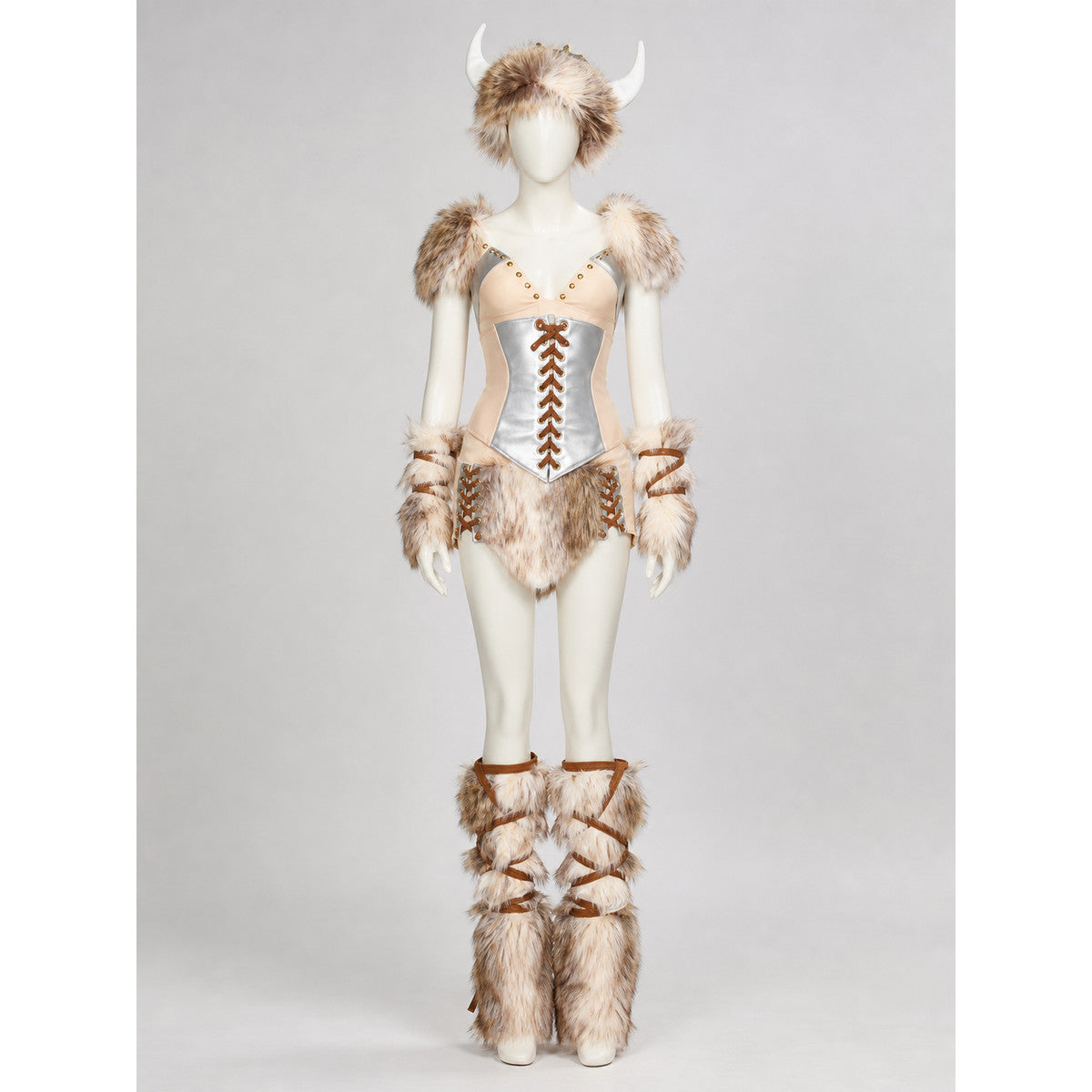 Historical Viking Costume with Horned Headwear