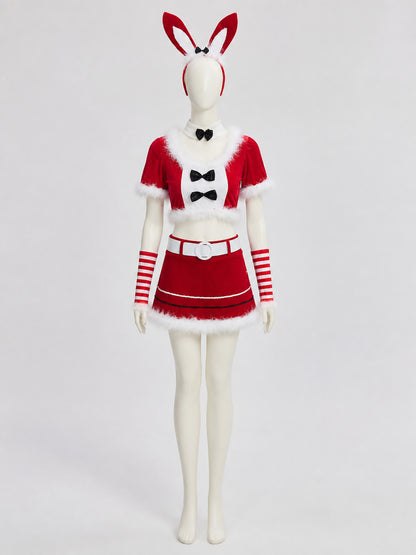 Christmas Bunny Costume, Red, 2-Piece Costumes detail