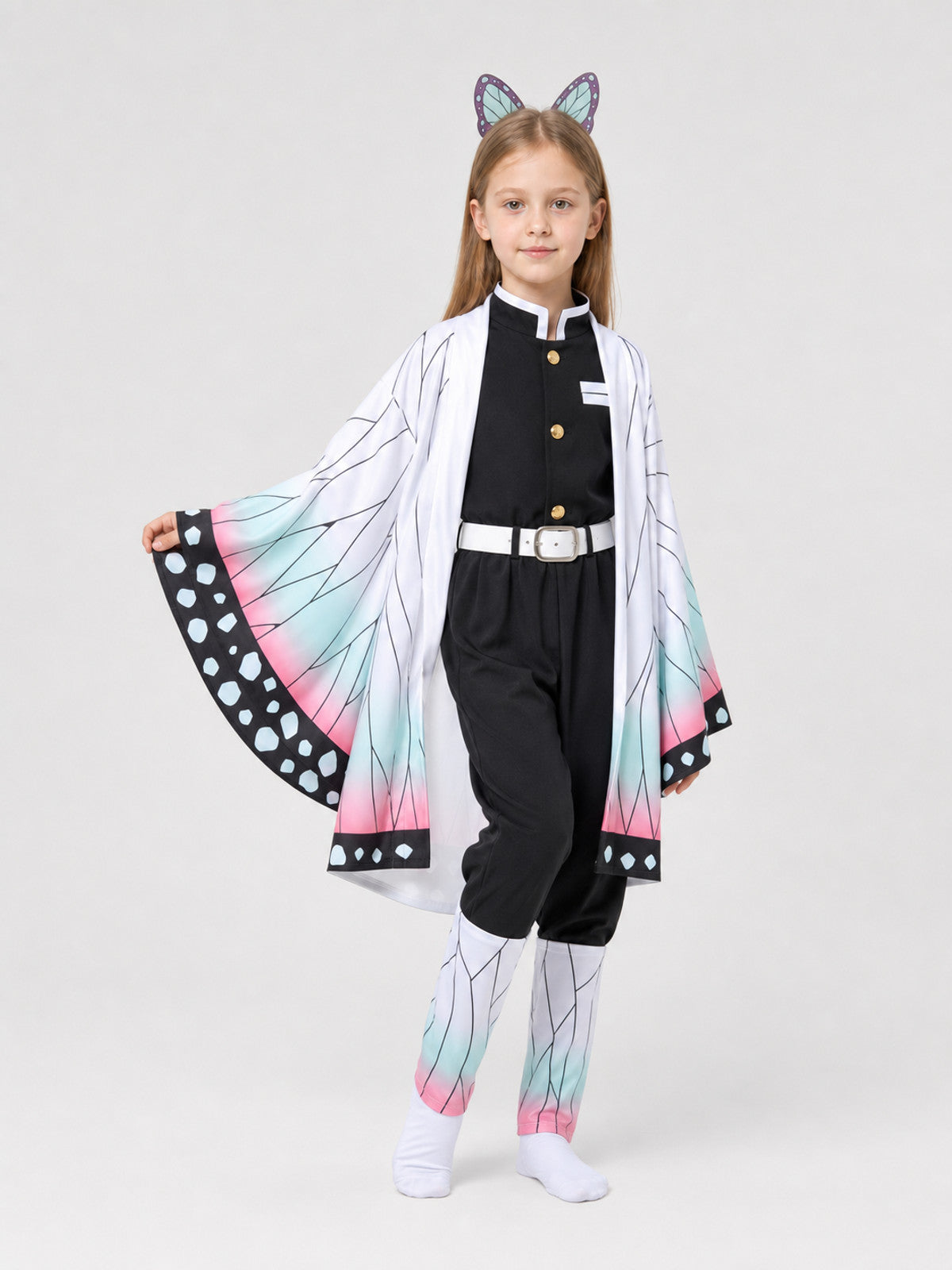 Shinobu Cosplay Costume from Demon Slayer with Cape Costume Capes detail