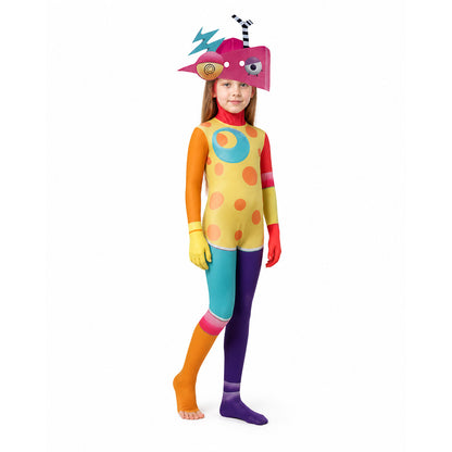 Clown Cosplay Jumpsuit: Asymmetry, Polka Dots, Antennae lifestyle