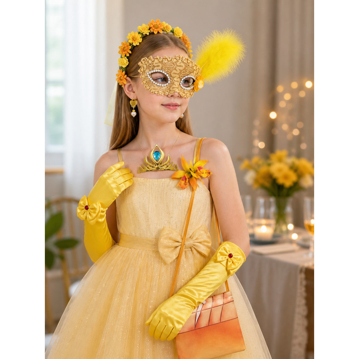 Halloween Carnival Headwear with Crown and Mask lifestyle view