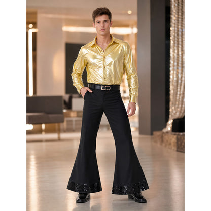 Retro Party Costume: Shirt and Flared Pants lifestyle view