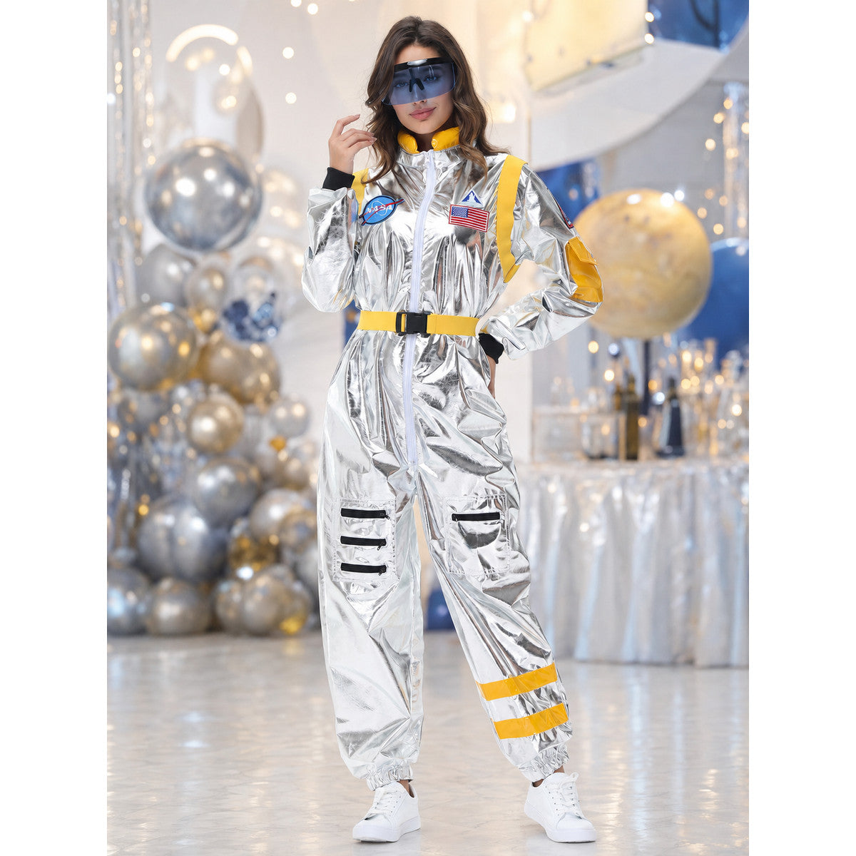 Silver Astronaut Jumpsuit for Cosplay
