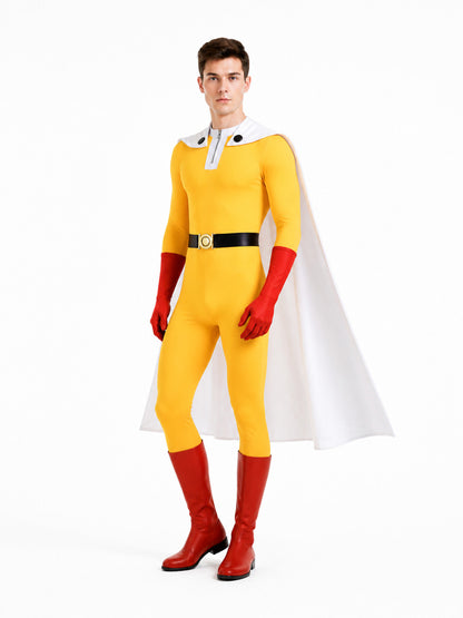 Cosplay Costume: Jumpsuit with Cape and Gloves