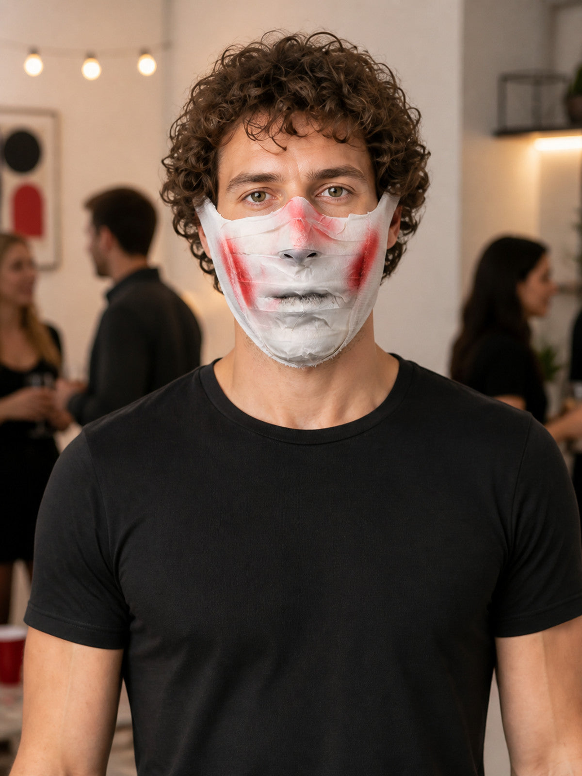 White Mechanical Carnival Mask for Halloween