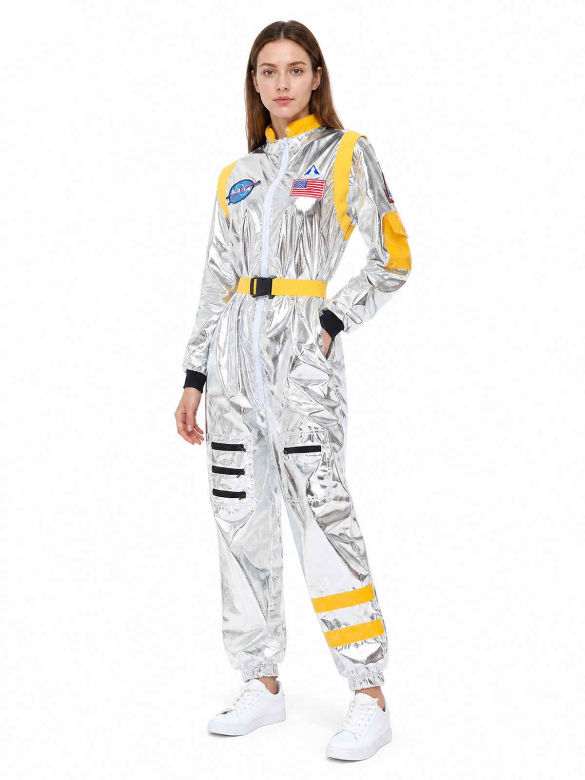 Silver Astronaut Jumpsuit with Patches product detail