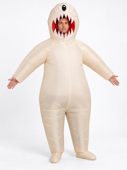 Inflatable cartoon one-eyed character costume cream